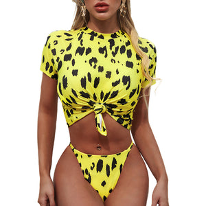 Bikini-leopard-jaune-maillot-de-bain-piscine-plage-natation-piscine-push-up-string-bresilien
