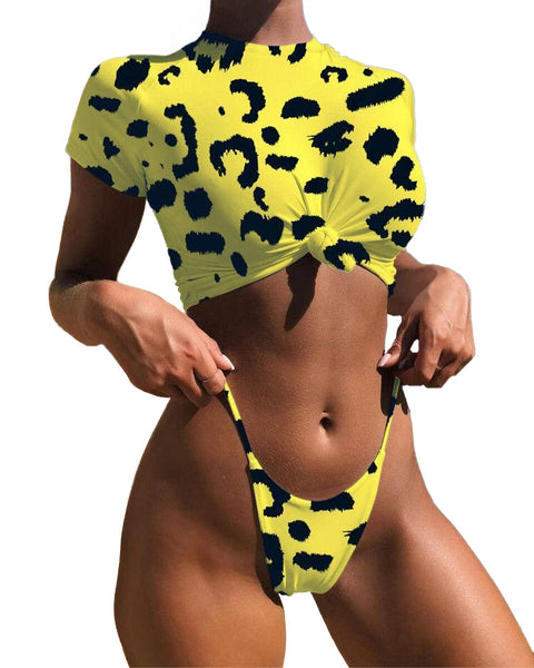 Bikini-leopard-jaune-maillot-de-bain-piscine-plage-natation-piscine-push-up-string-bresilien