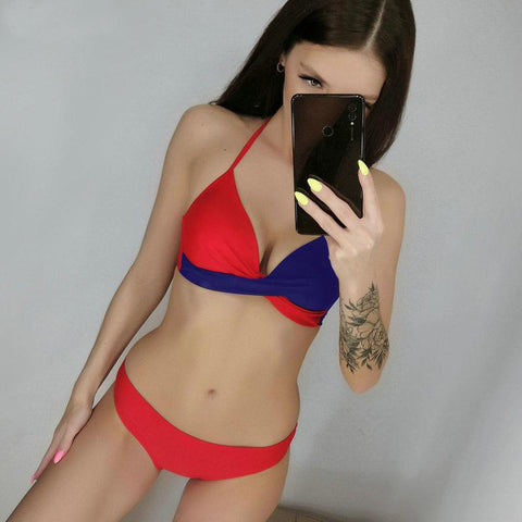 bikini-so-cute-rouge-blue-mike-plage-piscine-vetements-femme-maillot-de-bain-natation-bateau